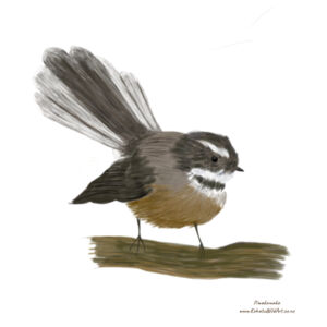 Piwakawaka - Fantail - Tea Towel Design